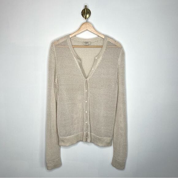 LOFT Cream Metallic Knit Cardigan - Picture 2 of 7